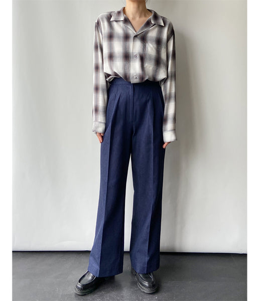 PHEENY/VINTAGE DENIM 2 TUCK SLACKS(INDIGO)