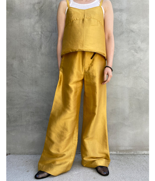 nowos/SILK PANTS(YELLOWGOLD)