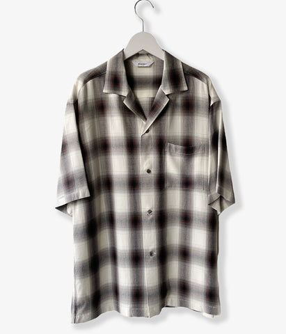 PHEENY/RAYON OMBRE CHECK S/S SHIRT(CHARCOAL)