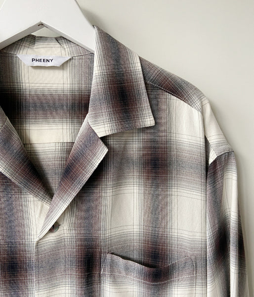 PHEENY/RAYON OMBRE CHECK S/S SHIRT(CHARCOAL)