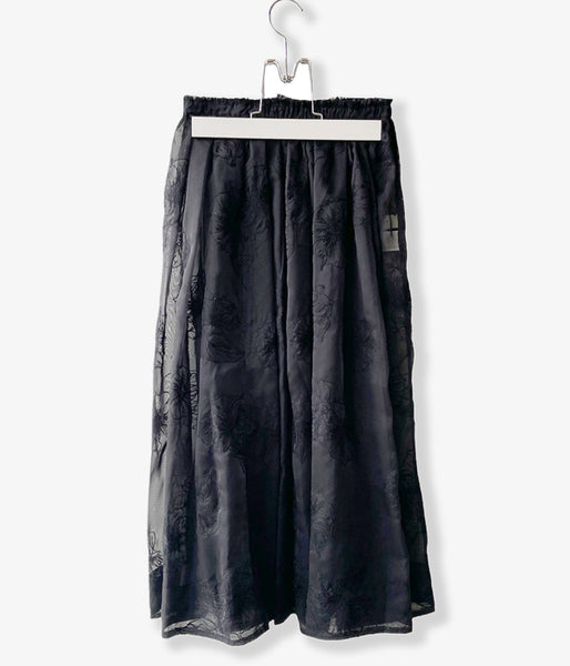 WRYHT/GATHERED FOLK SKIRT(BLACK)