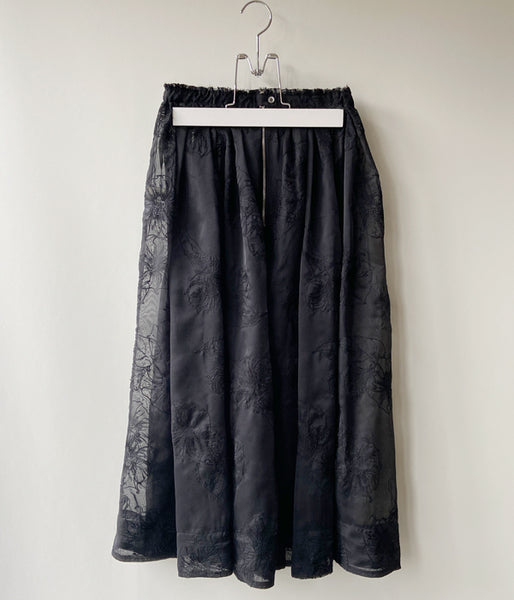 WRYHT/GATHERED FOLK SKIRT(BLACK)