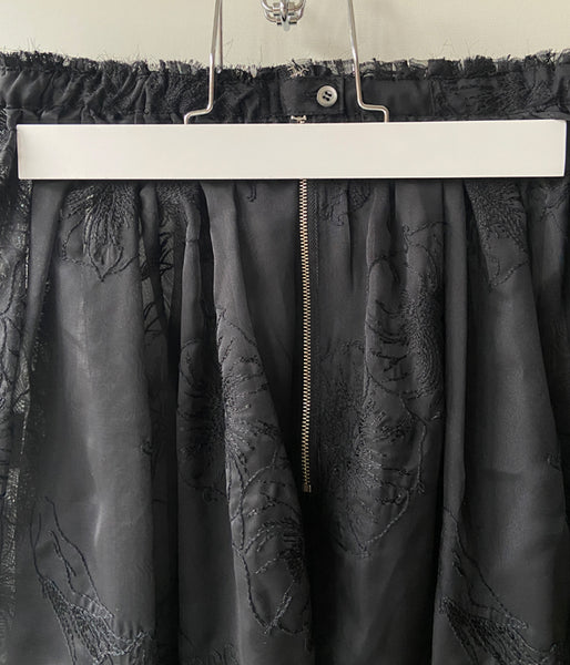 WRYHT/GATHERED FOLK SKIRT(BLACK)