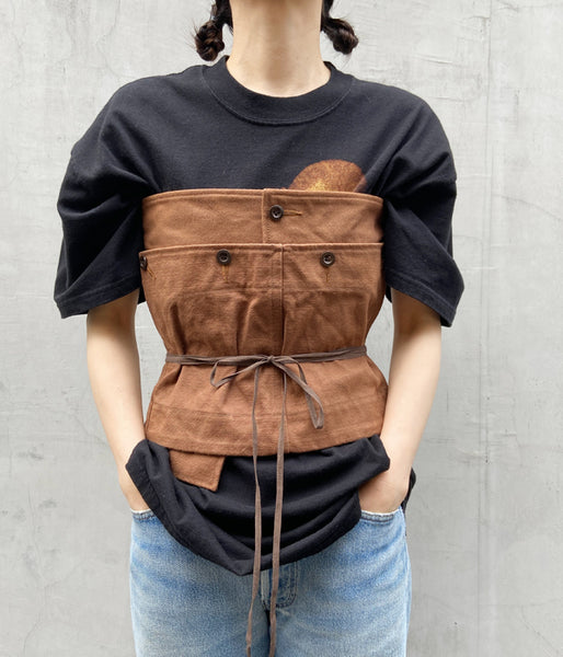 FUMIKA_UCHIDA/CANVAS LACE-UP BUSTER(BROWN)