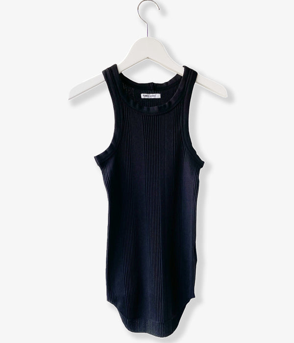 FUMIKA_UCHIDA/NEEDLE DRAWING TANK TOP(BLACK)