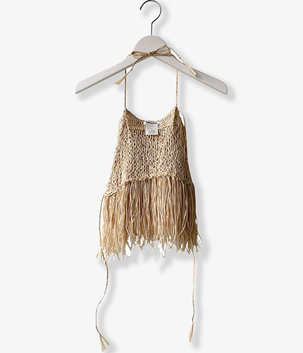 FUMIKA_UCHIDA/FRINGE HALTER TOP(STRAW)