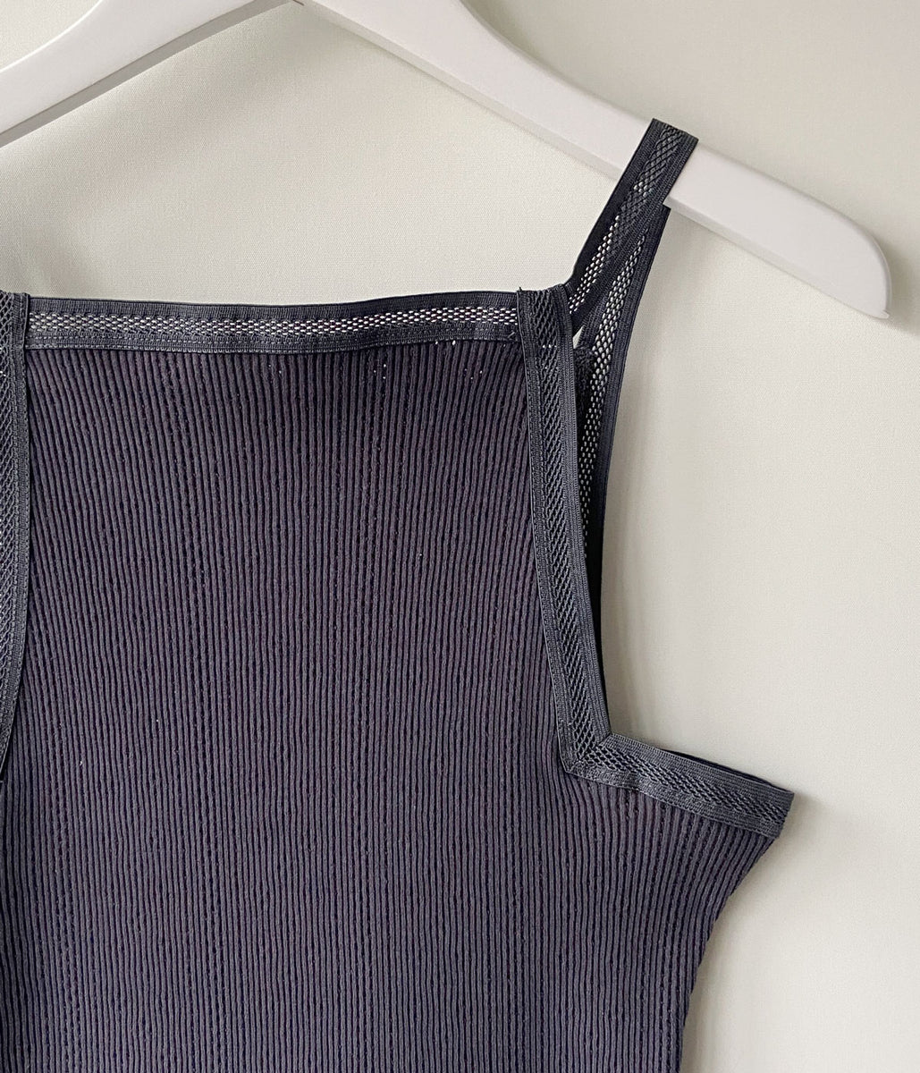 FUMIKA_UCHIDA/EYELET RIB STITCH CAMISOLE(CHARCOAL)
