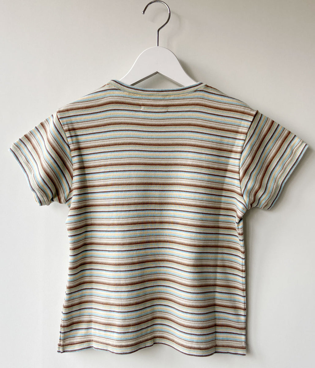 FUMIKA_UCHIDA/MULTICOLOR STRIPE T-SHIRT(WHITE/BEIGE/BROWN)