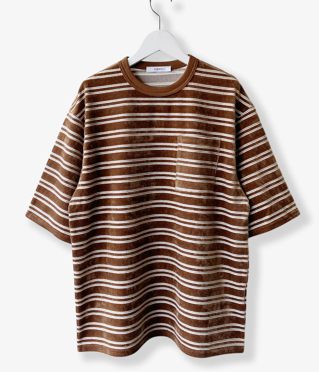 PHEENY/VELVET BORDER S/S(BROWN)