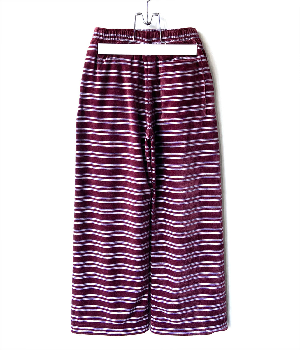 PHEENY/VELVET BORDER WIDE PANTS(BURGUNDY)