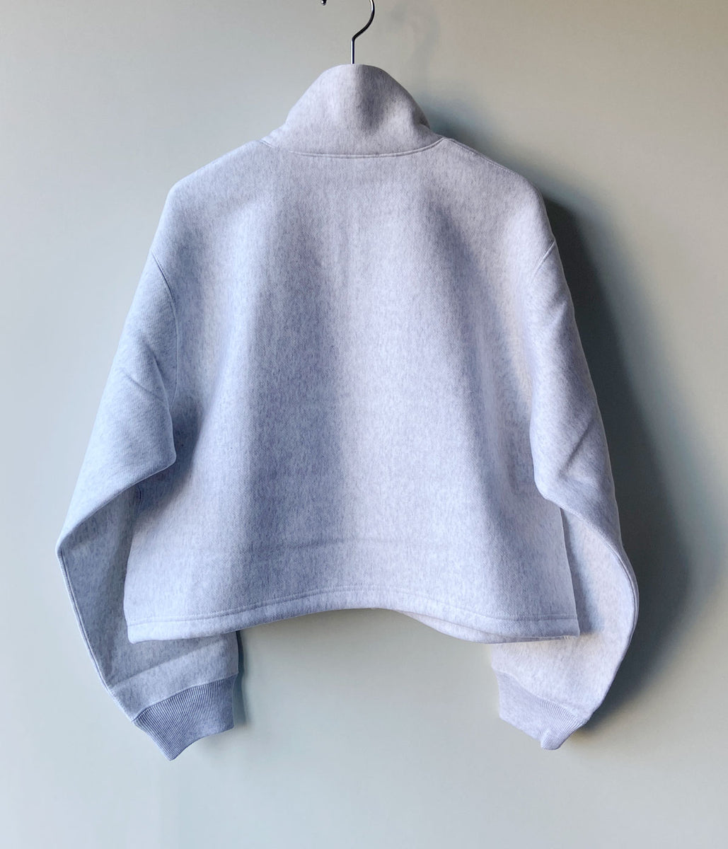 PHEENY/ATHLETIC FLEECE HALF ZIP P/O SHORT(GRAY)