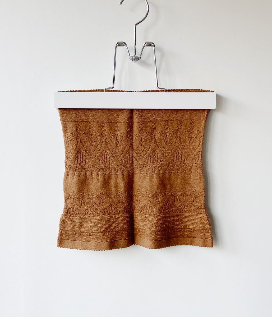 トップス fumika uchida 25aw silk belly band FUMIKA_UCHIDA/SILK LACE KNITTING BELLYBAND(LIGHT BROWN)