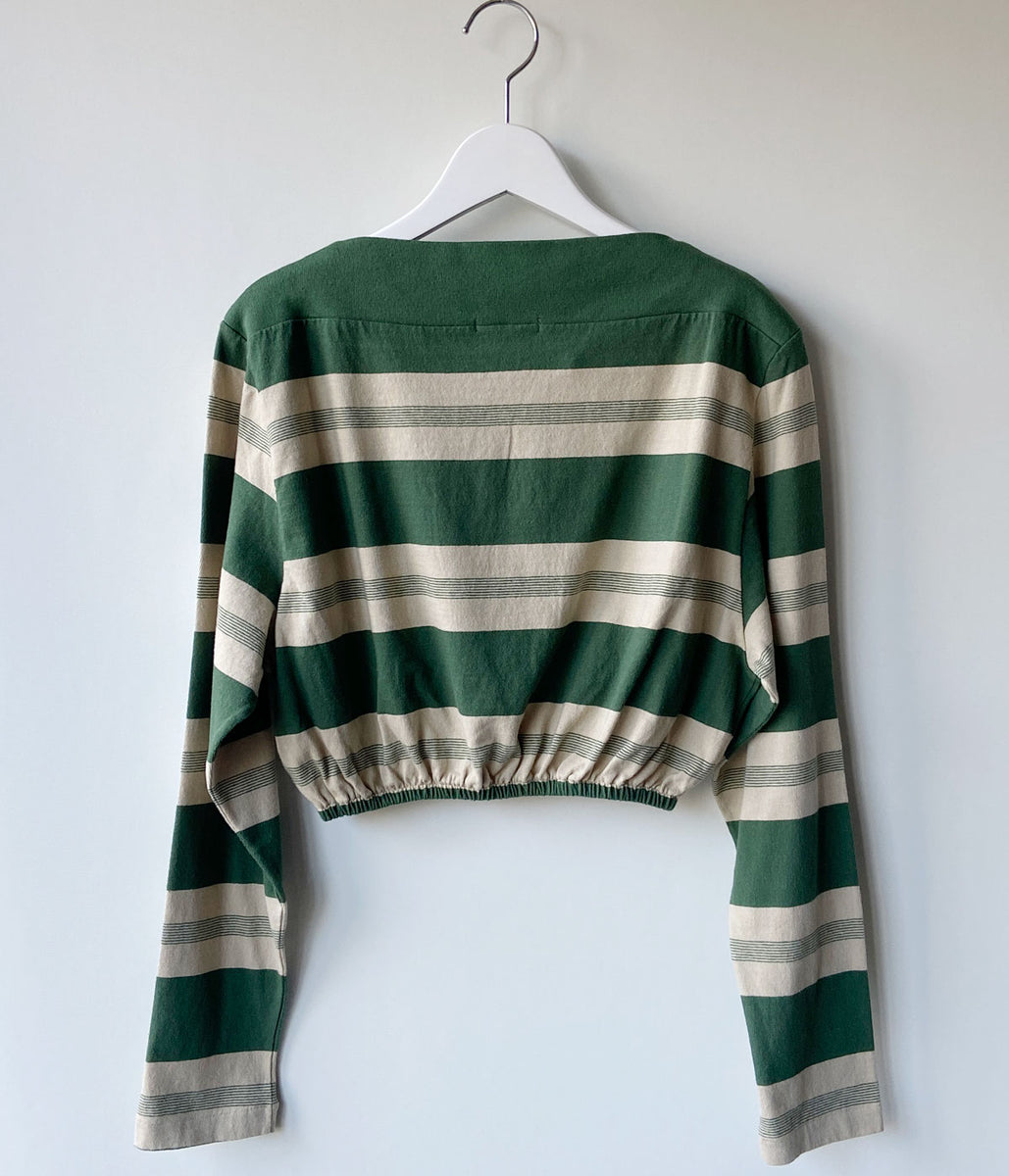 fumika uchida/ミリタリーシャツ FUMIKA_UCHIDA/COTTON JERSEY CROPPED TOP(BEIGE/GREEN)