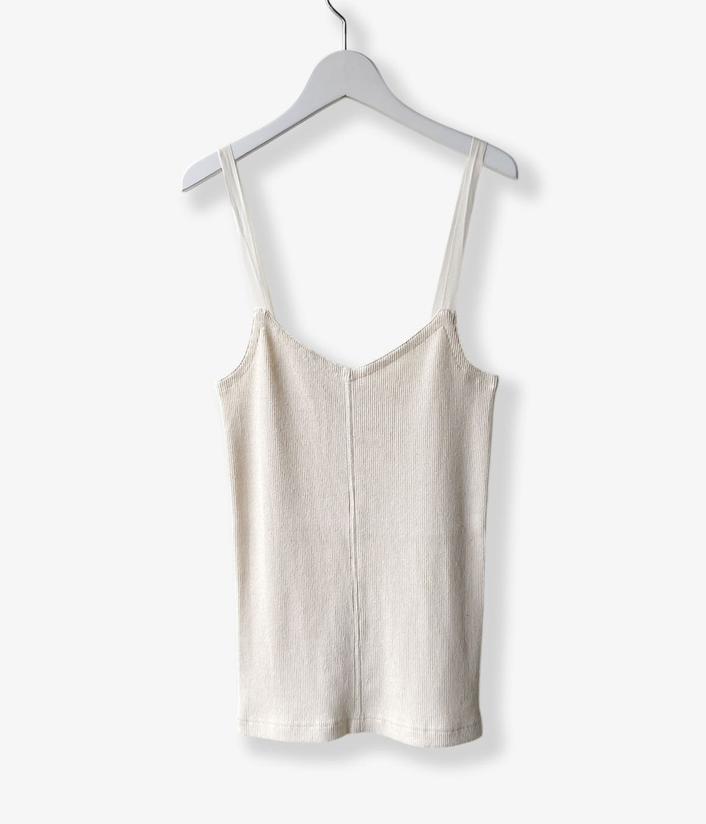 NOWOS オフホワイト リブキャミソール nowos/CAMISOLE(OFF WHITE)