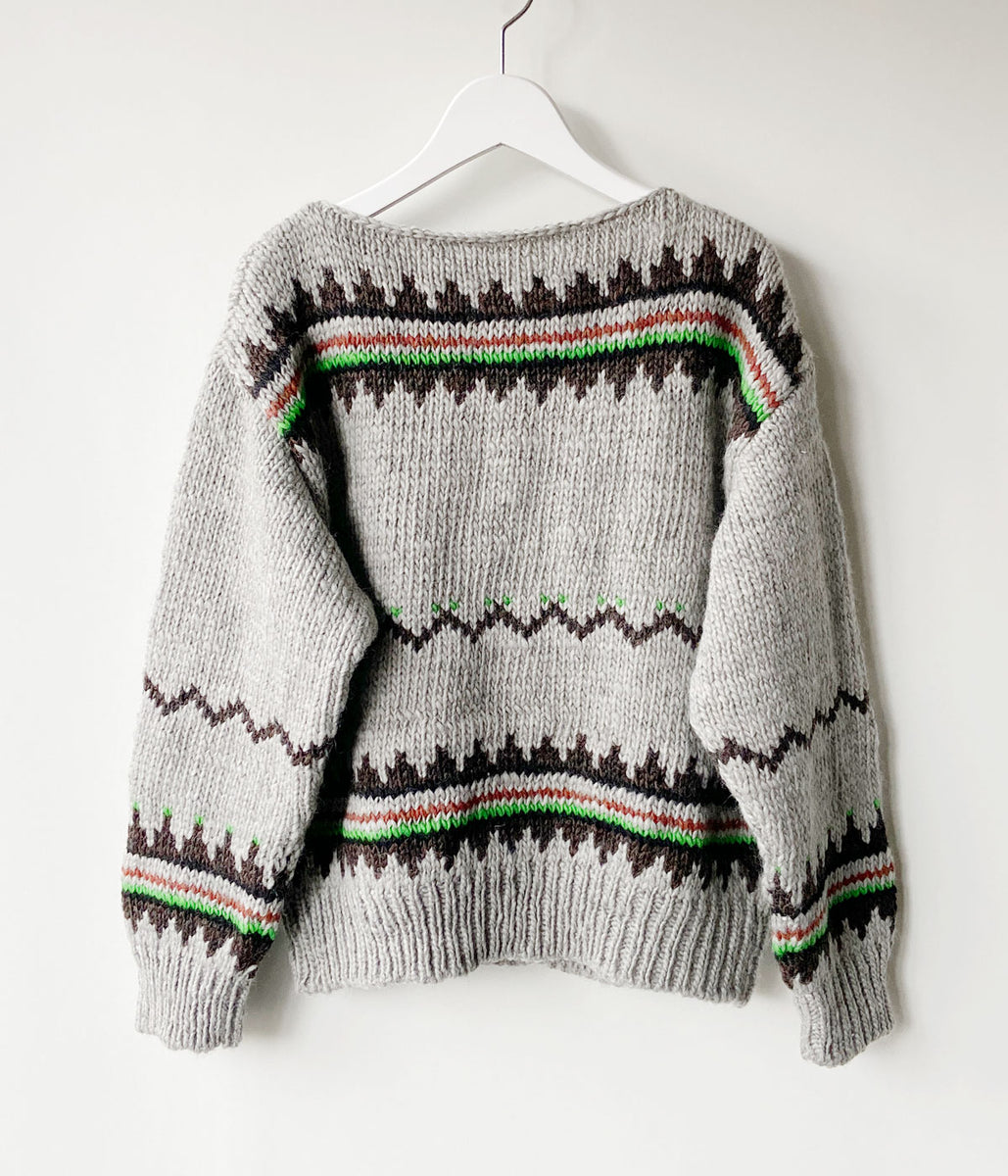 nowos ニットカットソー nowos/JAQUARD SWEATER(GRAY)