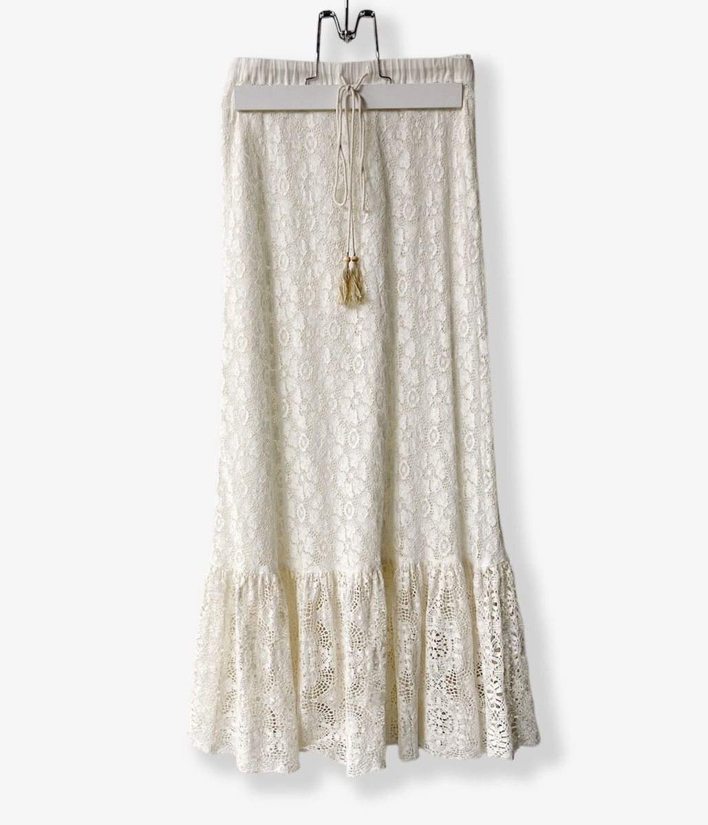 nowos/LACE SKIRT(WHITE)