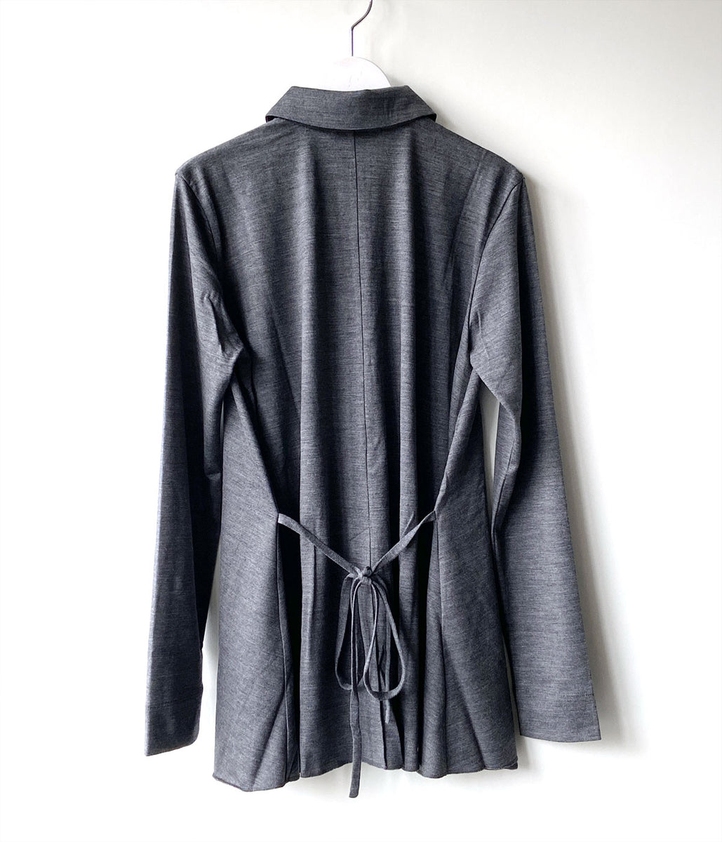 PHEENY/WOOL JERSEY DRAPE SHIRT(GRAY)