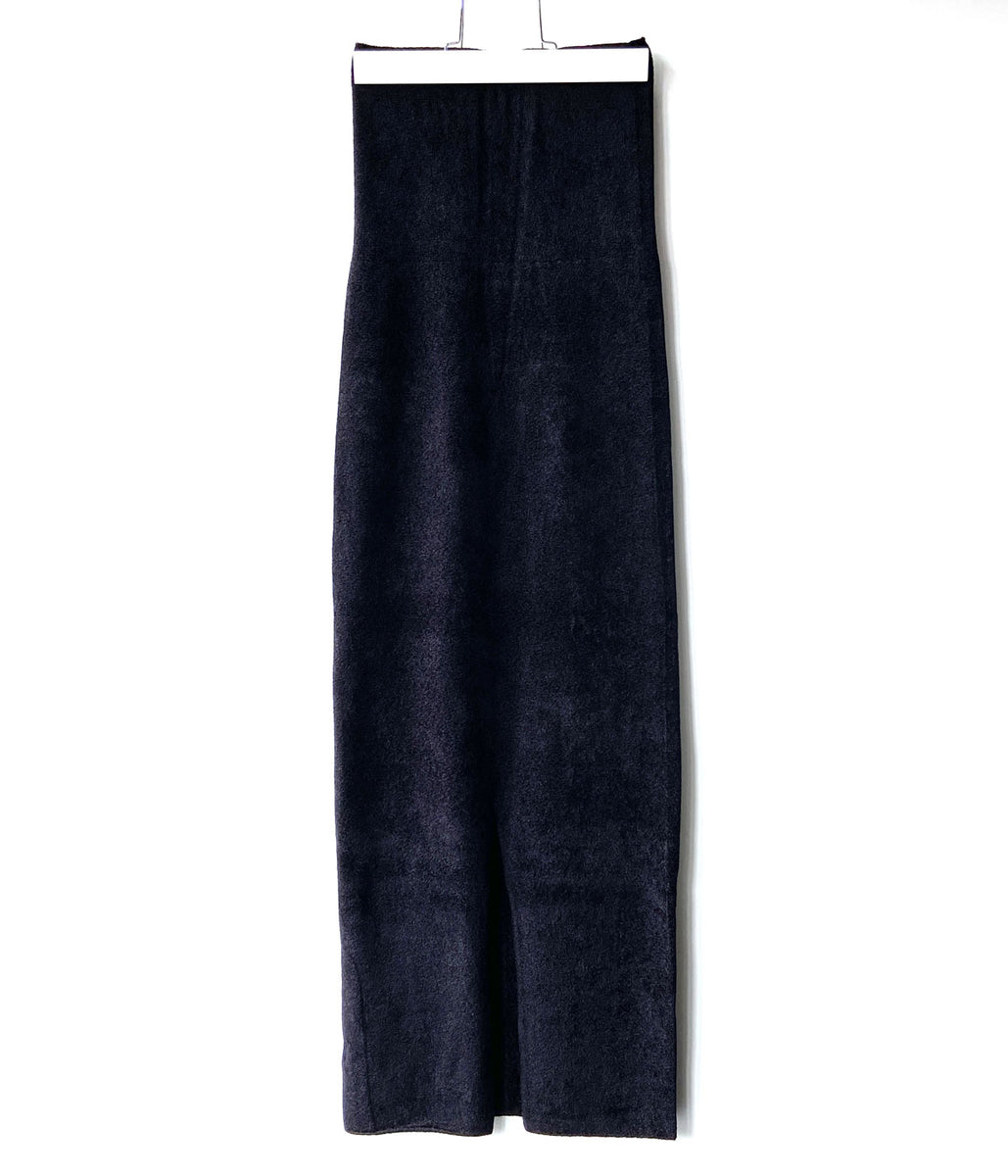 スカート PHEENY Mole yarn wholegarment longskirt PHEENY/MOLE YARN WHOLEGARMENT LONG SKIRT(BLACK)