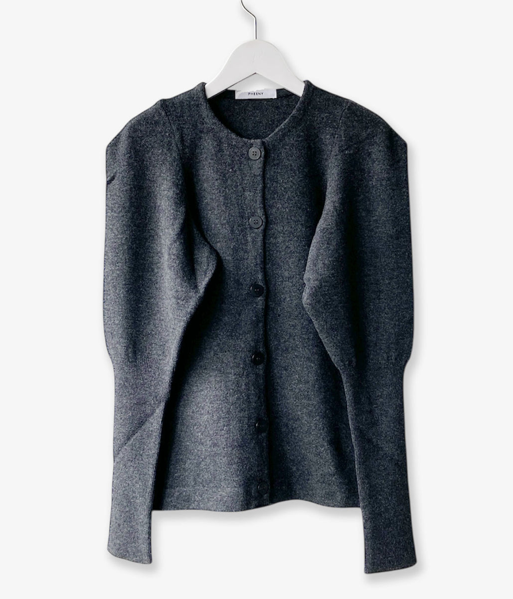 PHEENY/EXTRA FINE LAMBS CARDIGAN(GRAY)