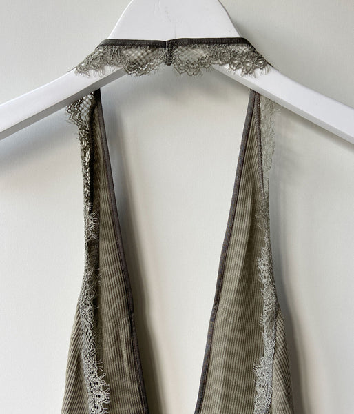 FUMIKA_UCHIDA/RIB HALTER-NECK BODYSUIT(SAGE)
