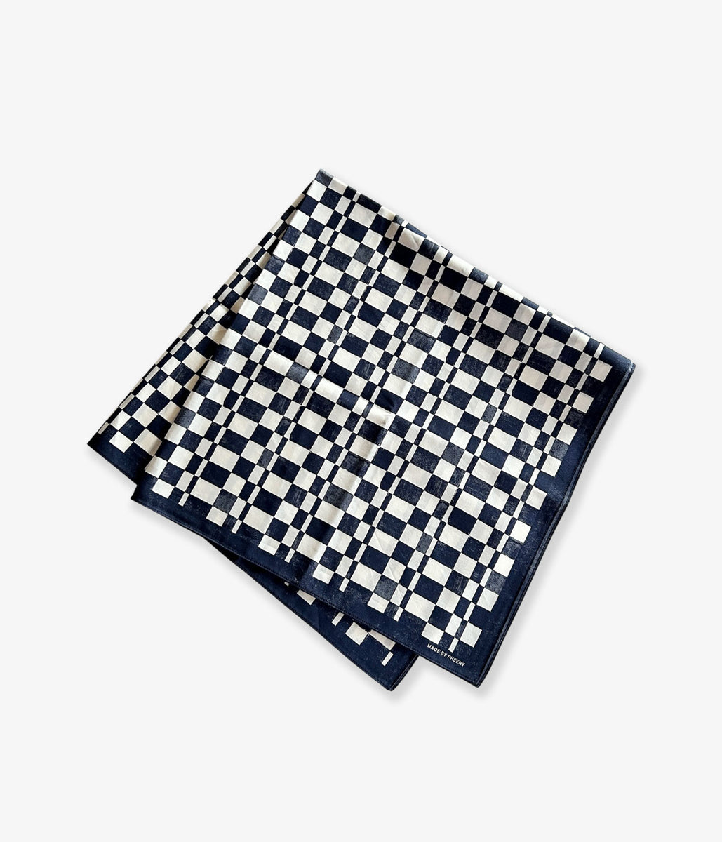 PHEENY/COTTON SILK CHECKERED SCARF