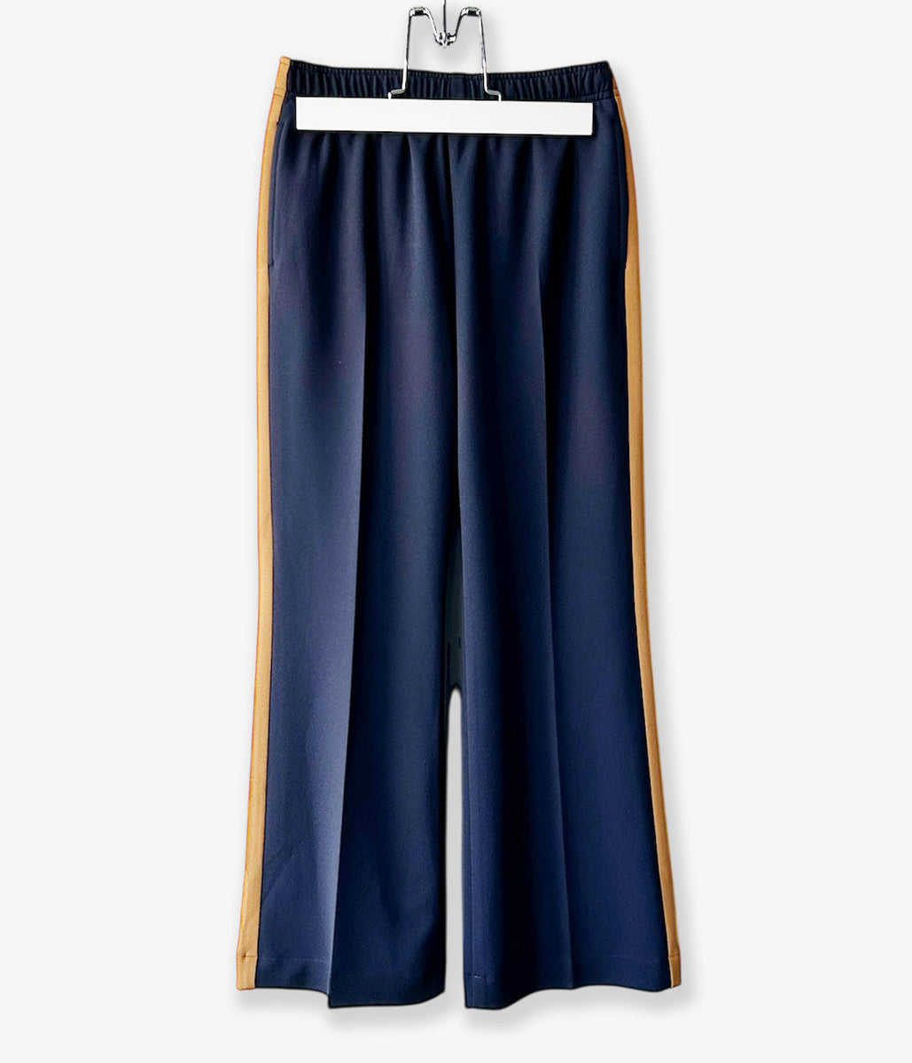 PHEENY Side-Stripe Flare Pants トラックパンツ PHEENY/GEORGETTE KERSEY SIDE-STRIPE FLARE PANTS(NAVY)