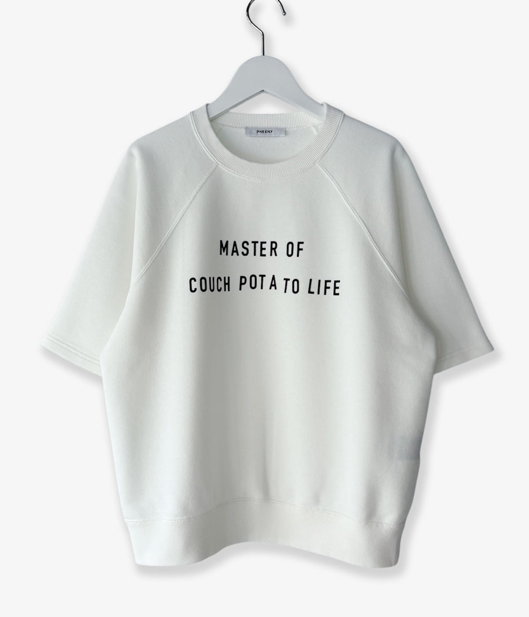 PHEENY P.N.Y Sweatshirt ※首回りにやや汚れあり PHEENY/FLOCKED ATHLEISURE S/S SWEATSHIRT(WHITE)