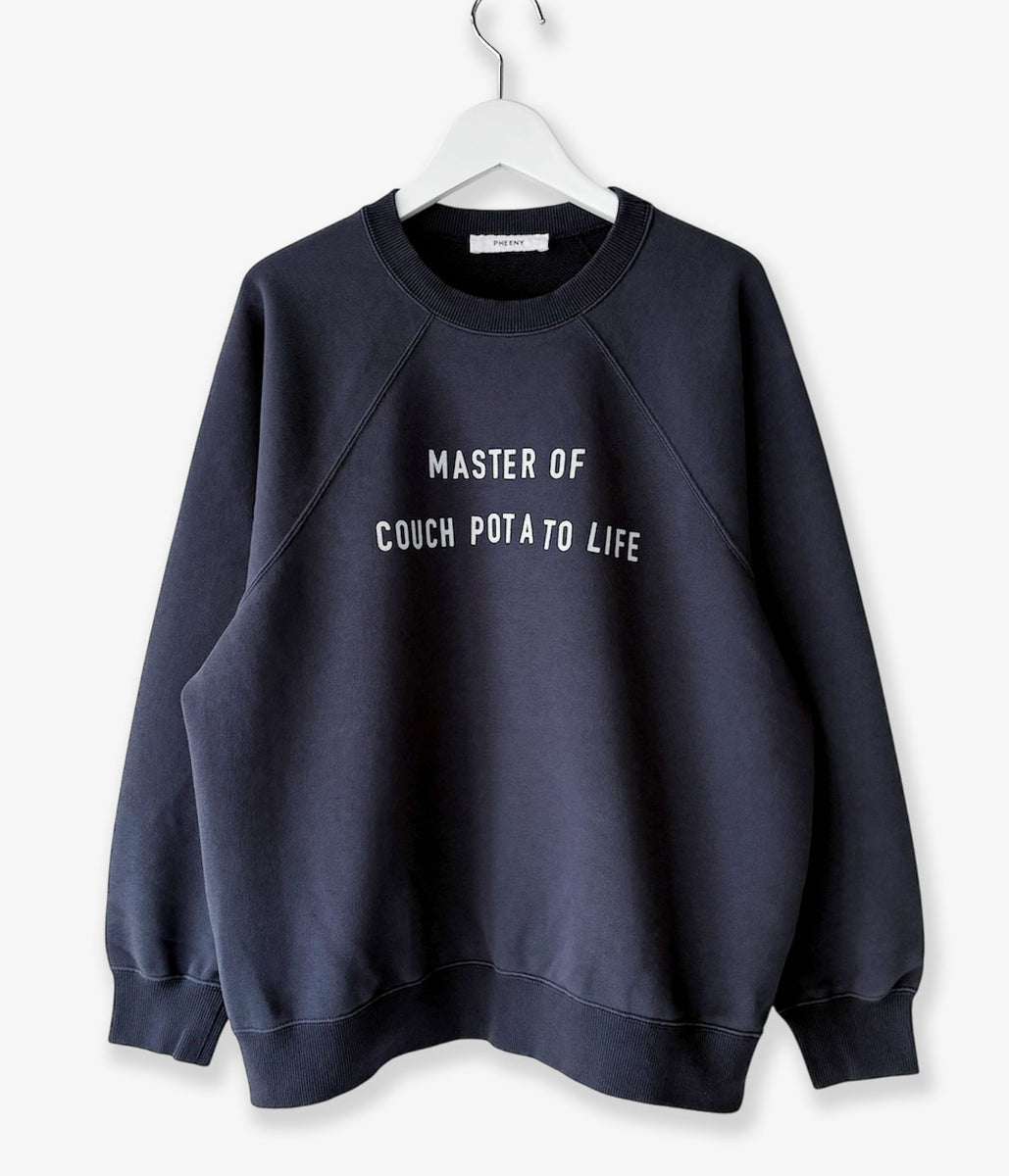 PHEENY/FLOCKED ATHLEISURE SWEATSHIRT(NAVY)