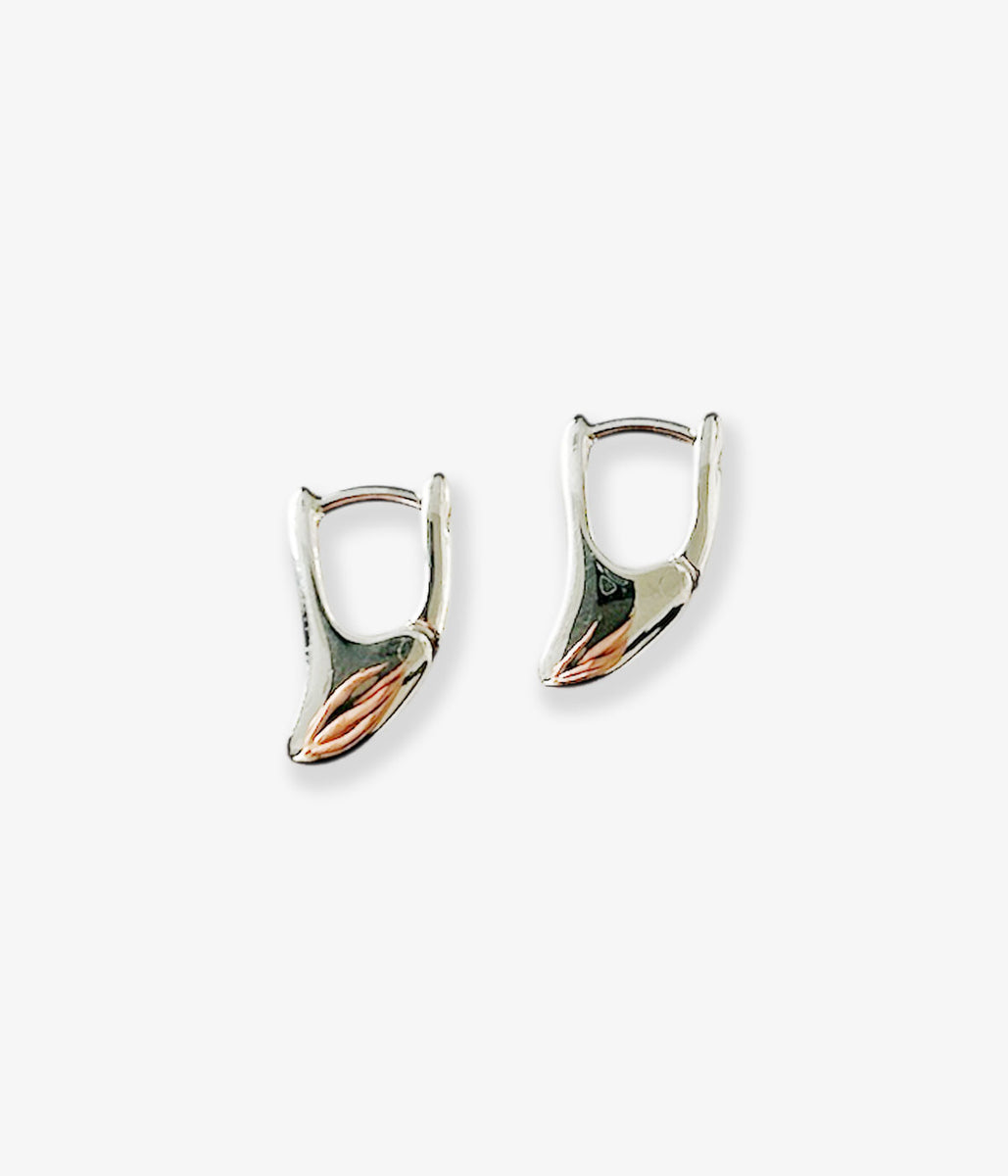 R.ALAGAN/TINY MOON HOOPS(SILVER)