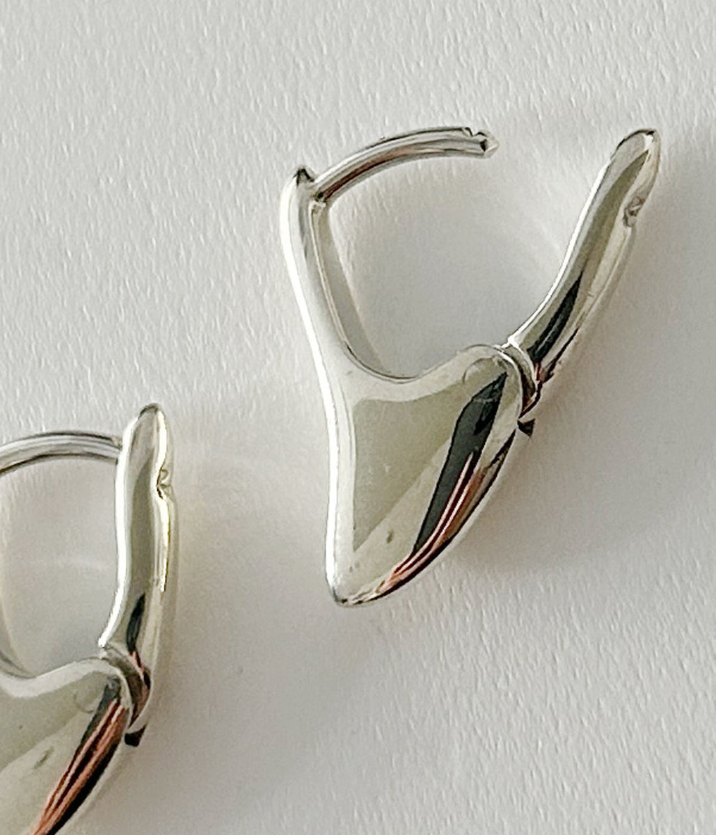 R.ALAGAN/TINY MOON HOOPS(SILVER)