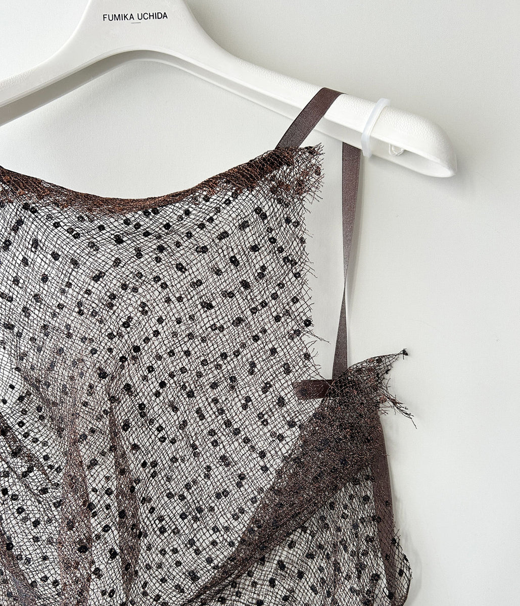 FUMIKA_UCHIDA/DOTS EMB.TULLE BIB TOP(COPPER)