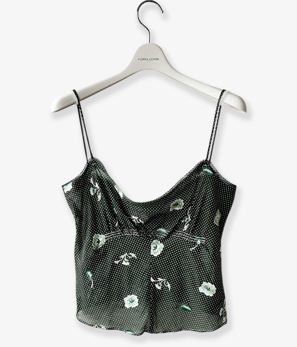 FUMIKA_UCHIDA/ALLOVER EMB.CAMISOLE(BOTTLE GREEN)