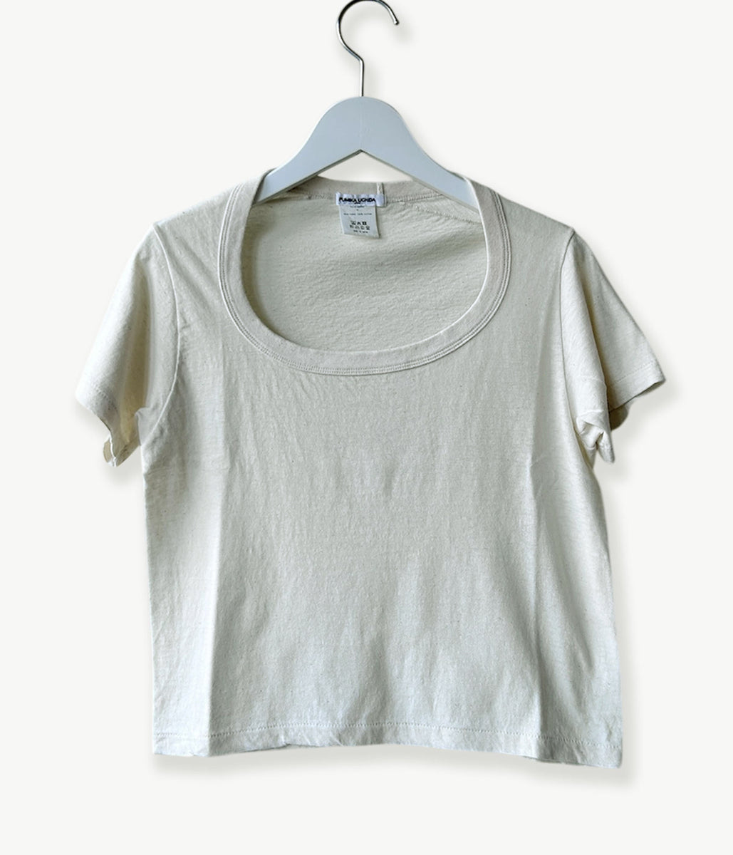 FUMIKA_UCHIDA/TRAPEZOID NECK T-SHIRT(IVORY)