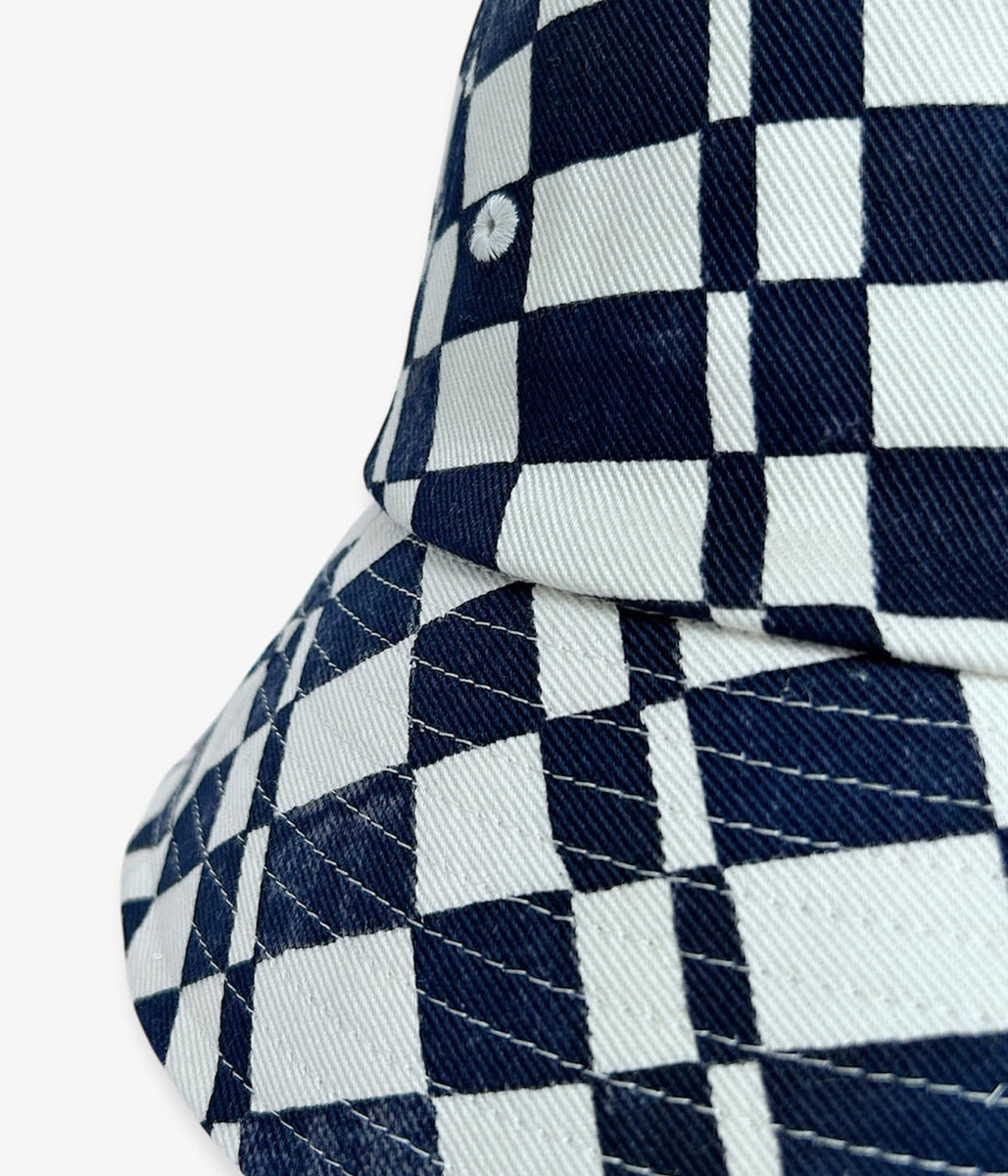 PHEENY/CHECKERED BUCKET HAT(NAVY)