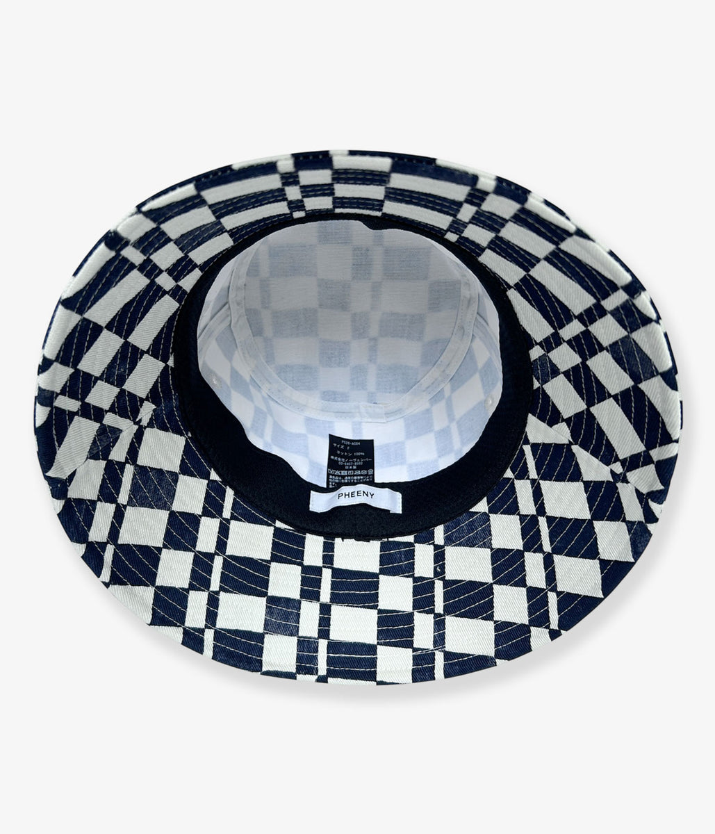 PHEENY/CHECKERED BUCKET HAT(NAVY)