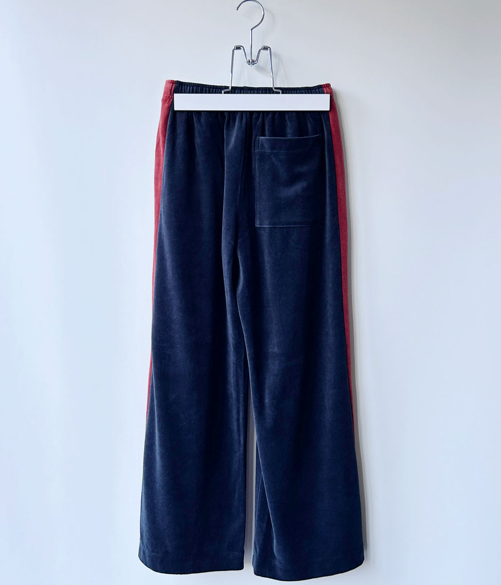 PHEENY/COTTON VELOUR SIDE STRIPDE PANTS(NAVY)