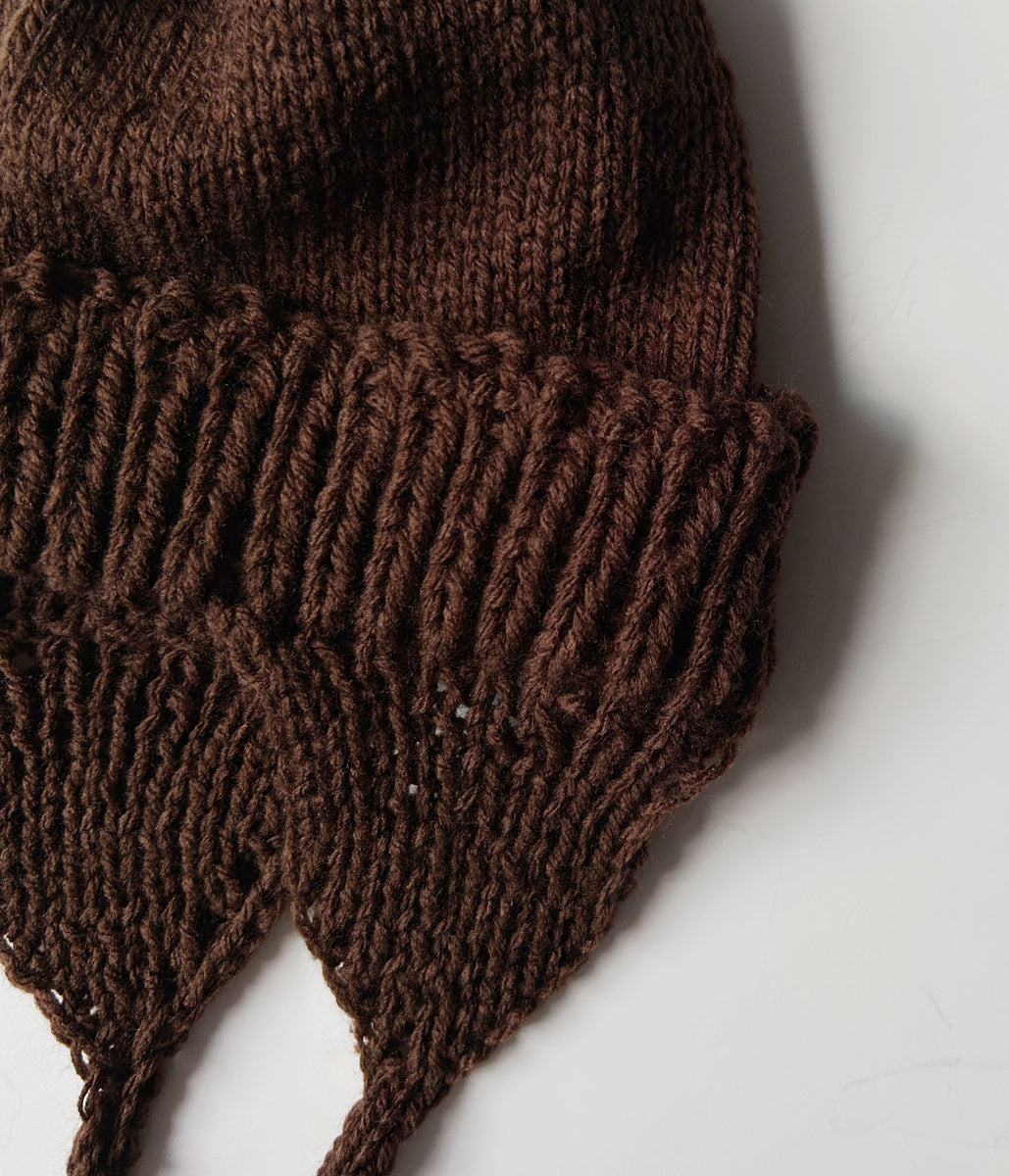 nowos/KNIT HAT(BROWN)