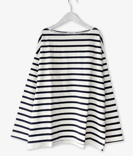 INTERIM/HYPER BIG SUVIN GIZA BASQUE SHIRT (WHITE/NAVY)