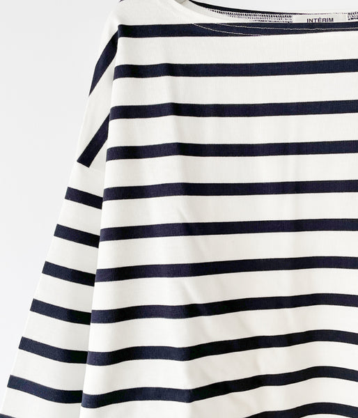 INTERIM/HYPER BIG SUVIN GIZA BASQUE SHIRT (WHITE/NAVY)