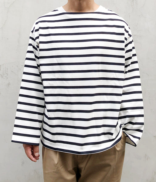 INTERIM/HYPER BIG SUVIN GIZA BASQUE SHIRT (WHITE/NAVY)
