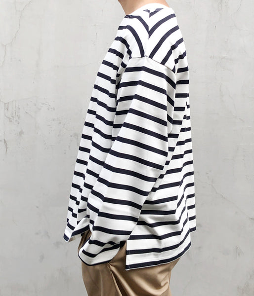 INTERIM/HYPER BIG SUVIN GIZA BASQUE SHIRT (WHITE/NAVY)