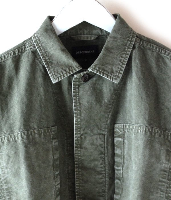 DESCENDANT/DWU / RIPSTOP LS SHIRT(OLIVE DRAB)