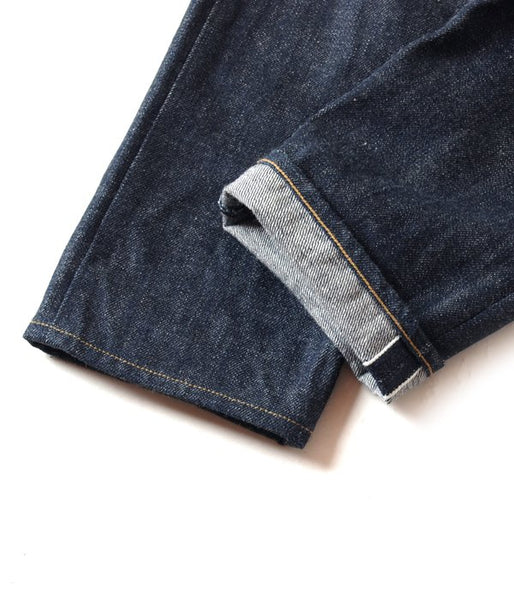 WRYHT/TAPERED FIVE POCKET JEANS(INDIGO RAW)
