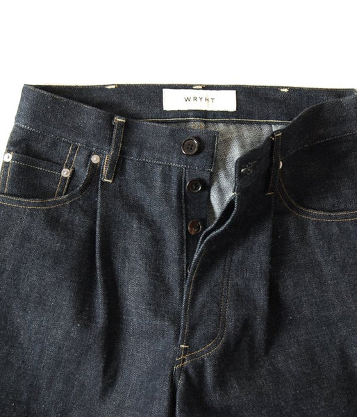WRYHT/KNOTTED BUCK WIDE JEANS(INDIGO RAW)