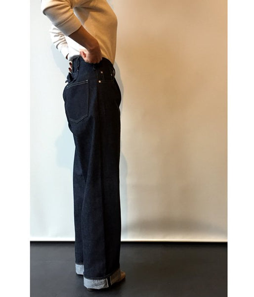 WRYHT/KNOTTED BUCK WIDE JEANS(INDIGO RAW)
