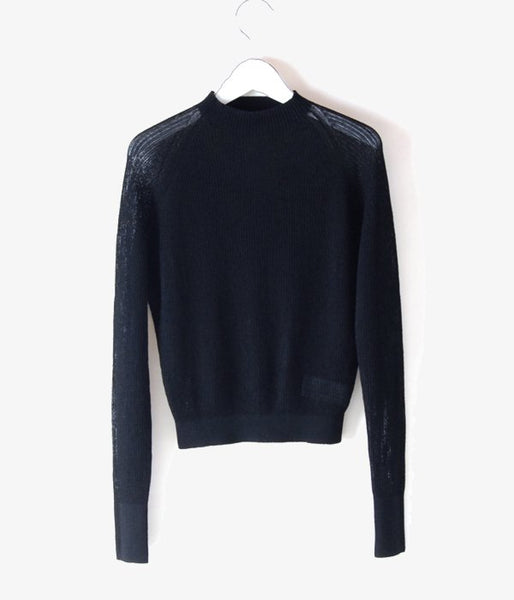 MAISON EUREKA/RIB HIGH NECK SUMMER SWEATER(BLACK)