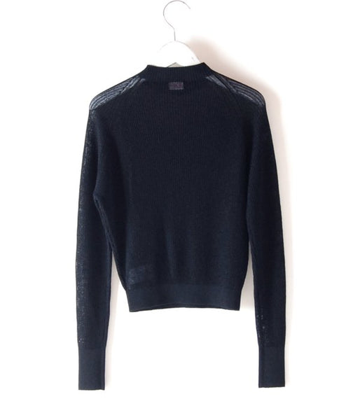 MAISON EUREKA/RIB HIGH NECK SUMMER SWEATER(BLACK)