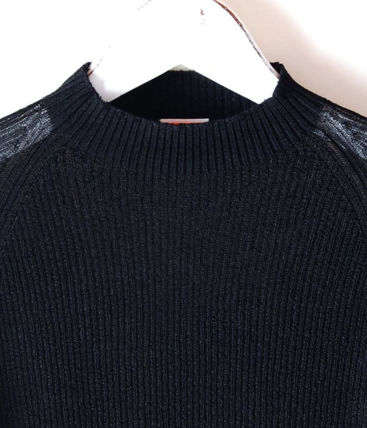 MAISON EUREKA/RIB HIGH NECK SUMMER SWEATER(BLACK)