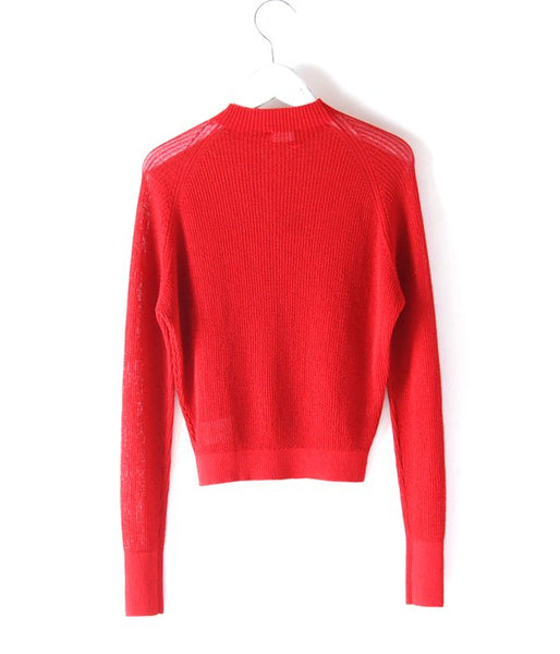 MAISON EUREKA/RIB HIGH NECK SUMMER SWEATER(RED)