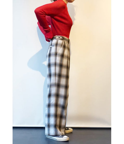 MAISON EUREKA/RIB HIGH NECK SUMMER SWEATER(RED)